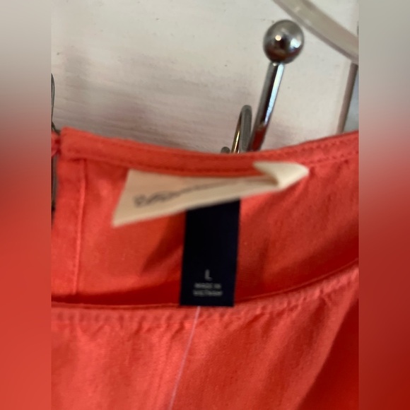 UNIVERSAL THREAD Women's Coral Orange Linen Blend Long Sleeve Side Cut Out Dress - Picture 5 of 11